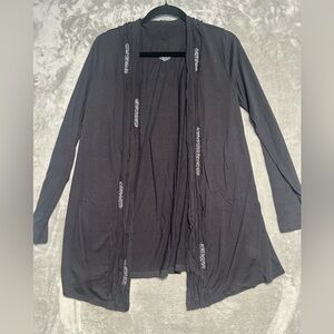 Chadwick’s Open Front Cardigan Women’s Medium Beaded Flowy Sheer Black